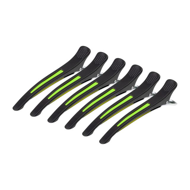 Clamps hairdressing clips for hair 6 pcs 11.5 cm mix neon