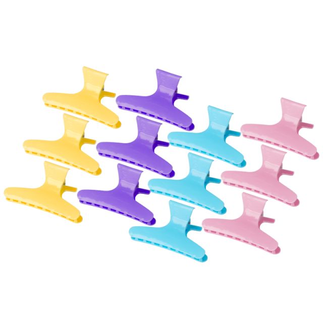 Crabs hairdressing clamps 12 pcs 8,2cm assorted color