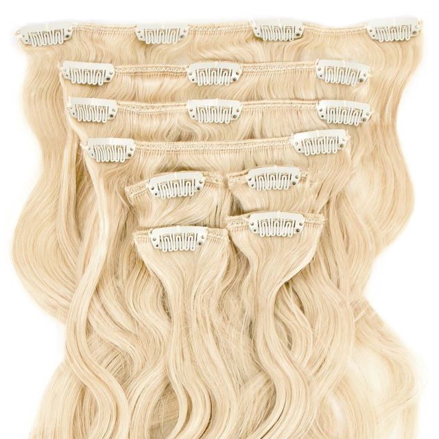 Clip-In Hair Extension Curly 40cm / 100g Color Whiteblond