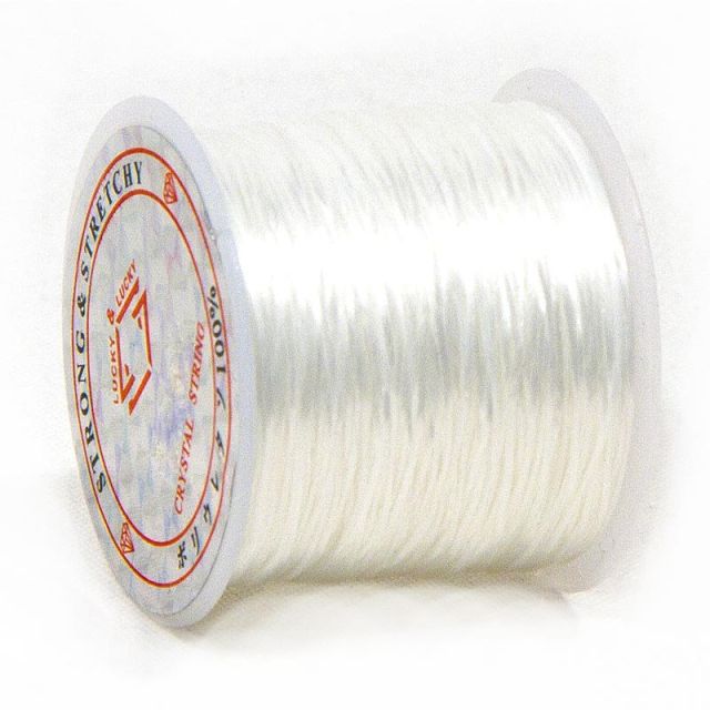 Elastinen Crystal String Lanka White