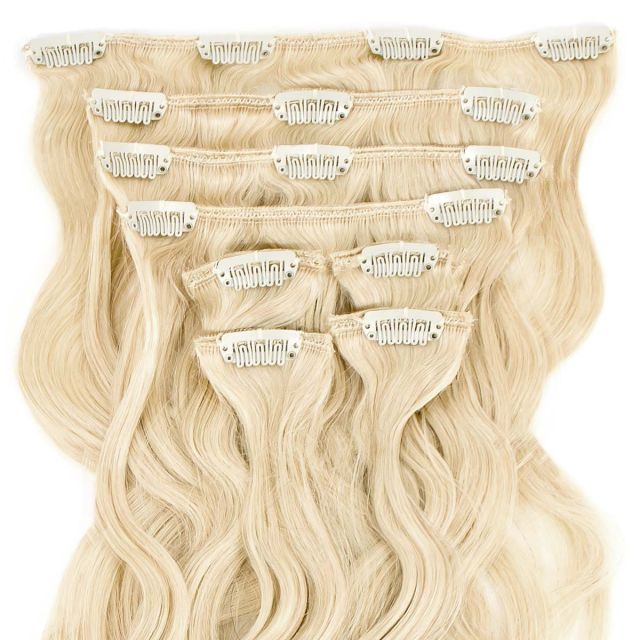 Clip-In Hair Extension Curly 40cm / 100g Color Whiteblond