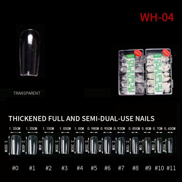 Nail Tip Thickened Full WH04 Clear 500 pcs