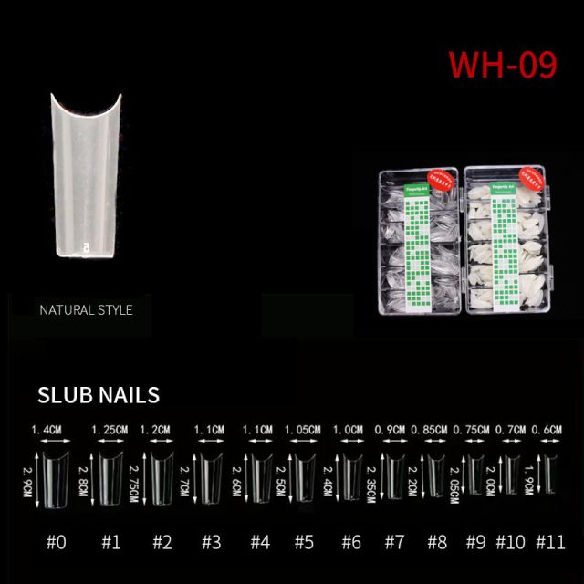 Nail Tip Slub Nails WH09 Natural 500 pcs