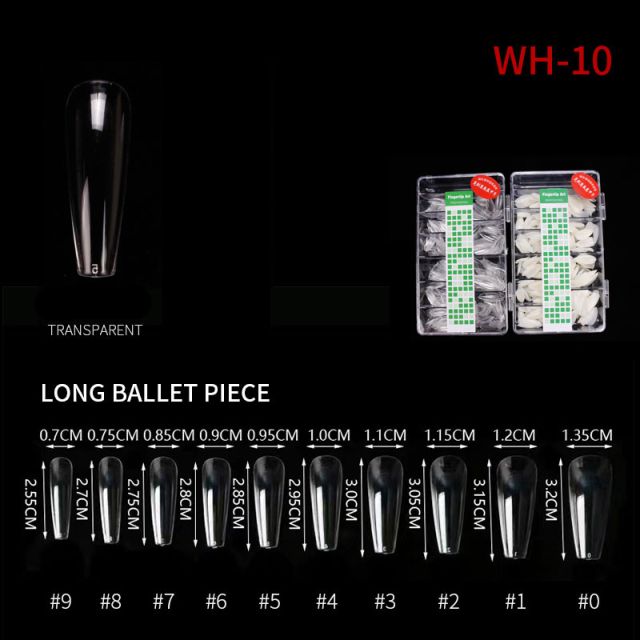 Nail Tip Ballerina WH10 Clear 500 pcs