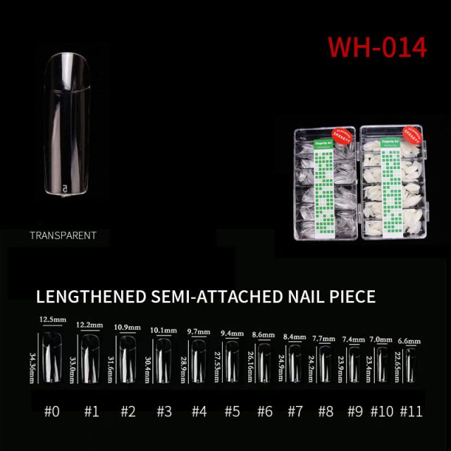Nail Tip Long WH14 Clear 500 pcs