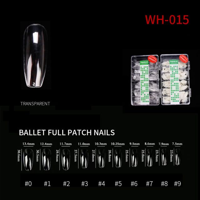 Nail Tip Ballet Full WH15 Clear 500 pcs