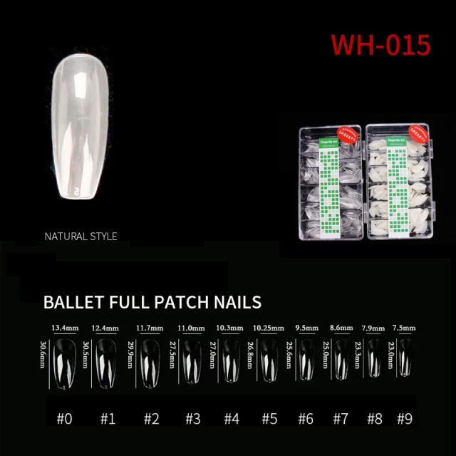 Nail Tip Ballet Full WH15 Natural 500 pcs