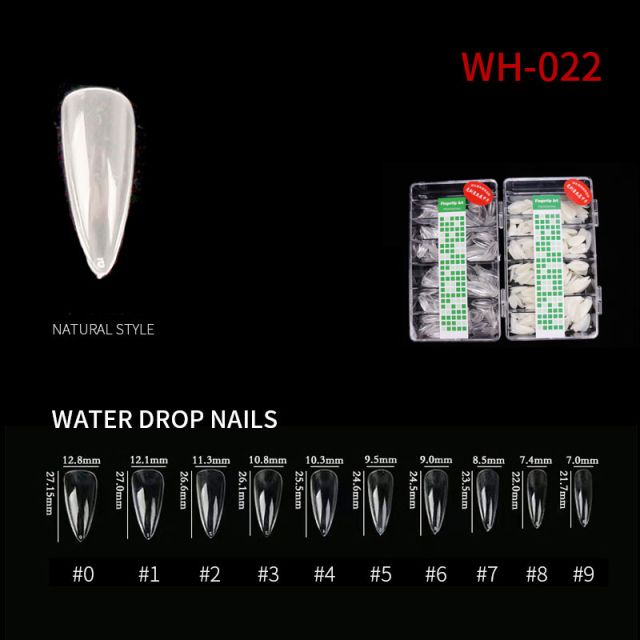 Nail Tip Water Drop WH22 Natural 500 pcs