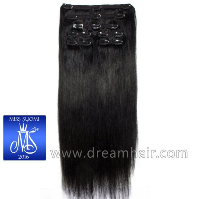 Luxury Clip-In Hair Extension Miss Finland Edition 50cm / 200g 1#