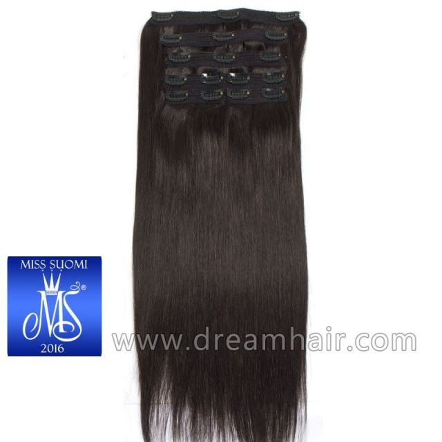 Luxury Clip-In Hair Extension Miss Finland Edition 50cm / 200g 1B#