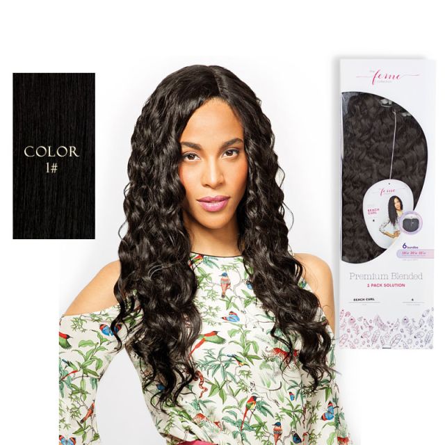 Premium Blended Natural Curl Weave & Closure 1#