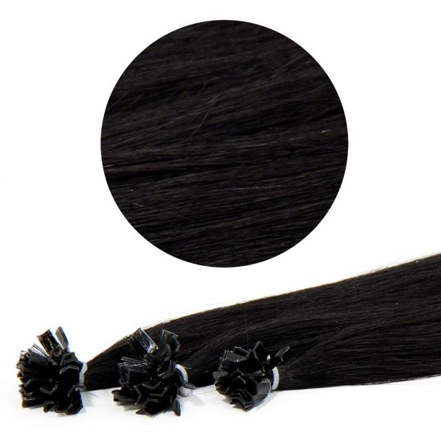 Nail Tip Hair Extension 50cm 25kpl 1#