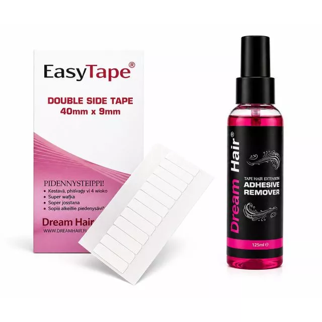 DreamHair Tape Extension Adhesive Remover 125ml + EasyTape Tape Tabs 12pcs