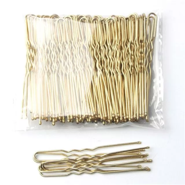 Hairdressing Pins 5.5cm Gold 100 pcs