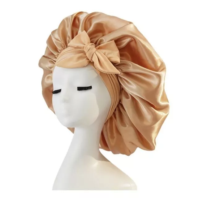 Satin Hair Bonnet Sleeping Gold