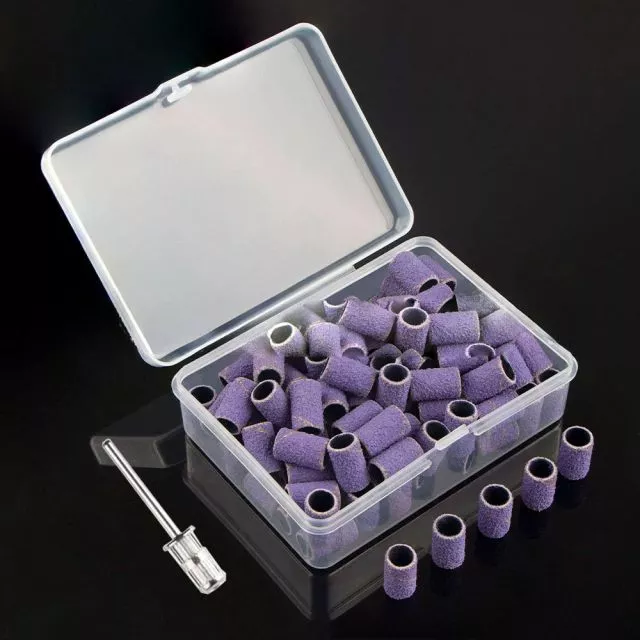 Cutter covers caps in box 240-grit, 6.3mm, Purple, 100 pieces + Mandrel