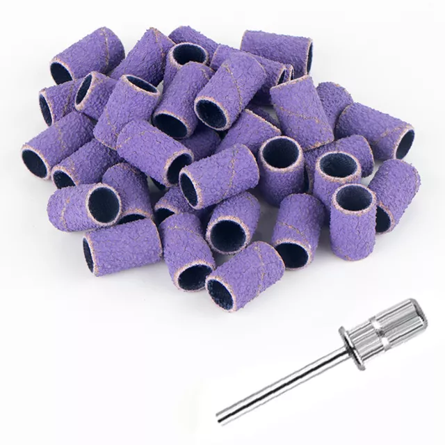 Cutter covers caps 240-grit, 6.3mm, Purple, 50 pieces + Mandrel
