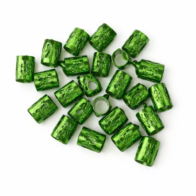 Hair Jewellery Green 100 pcs
