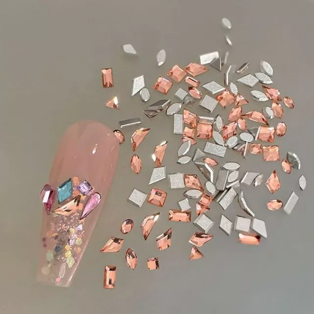 Huazi Cut Nailart Diamonds Peach 50 pcs