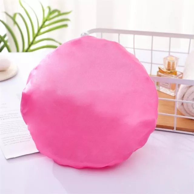 Satin Double Layer Shower Cap Rose Pink
