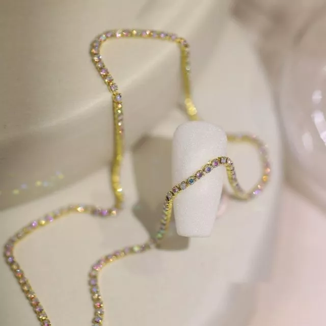 Nail Art Rhinestone Chain 0.16/30cm Gold 7#