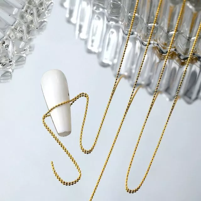 Nail Art Ball Chain 0.8mm/50cm Gold 1#