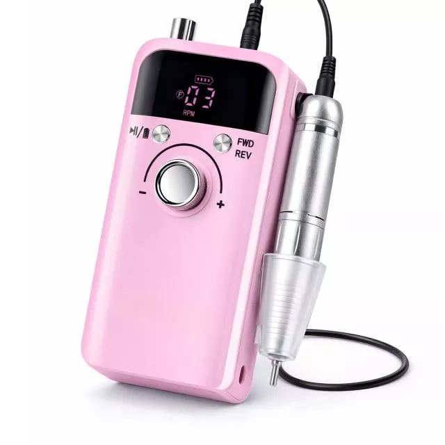 Rechargeable Cordless Nail Drill 45000rpm M6/Pink