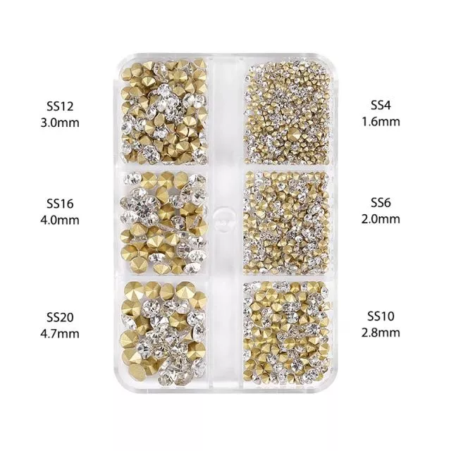Nailart Diamonds SS4-SS20 Clear 1000pcs