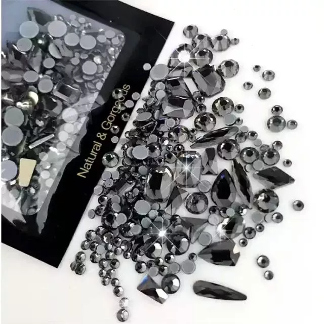 Nailart Diamonds 170pcs / Grey Black