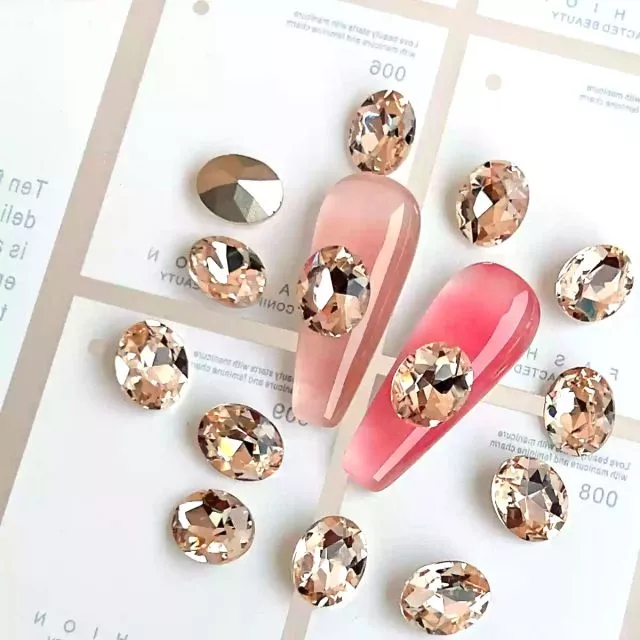 Luxury Nailart Diamonds Oval Pigeon Eggs 20pcs