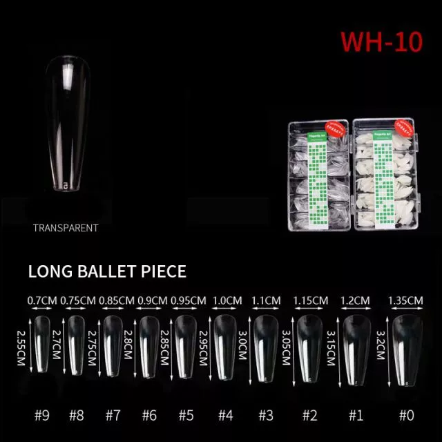 Nail Tip Ballerina WH10 Clear 500 pcs