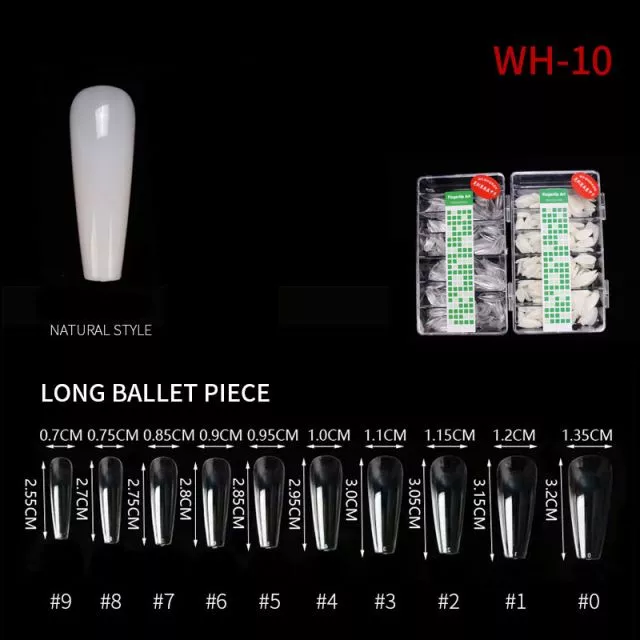 Nail Tip Ballerina WH10 Natural 500 pcs