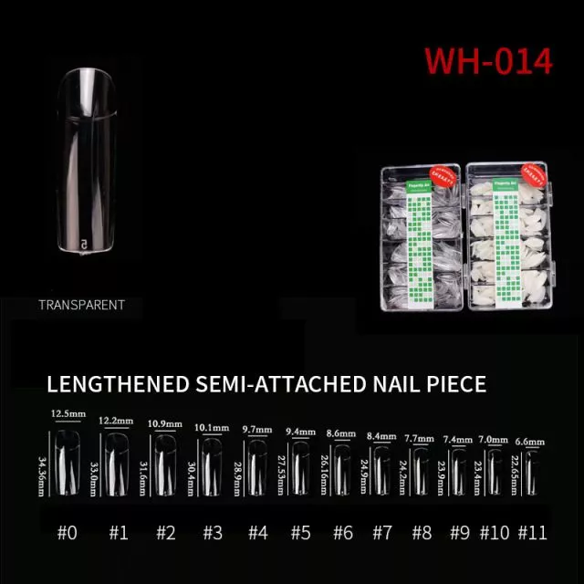 Nail Tip Long WH14 Clear 500 pcs