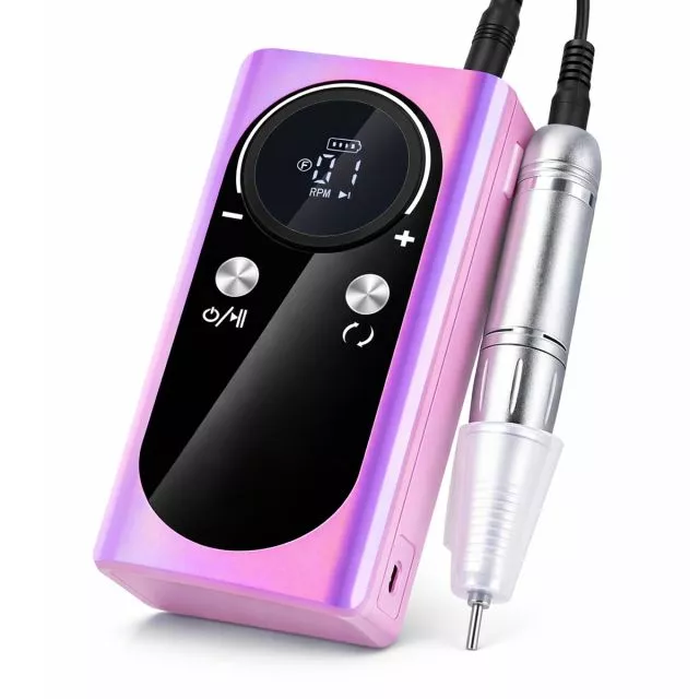 Rechargeable Cordless Nail Drill 45000rpm M2/Purple