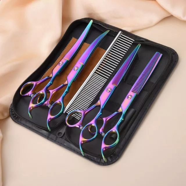 Professional Pet Grooming Scissors Kit Colored