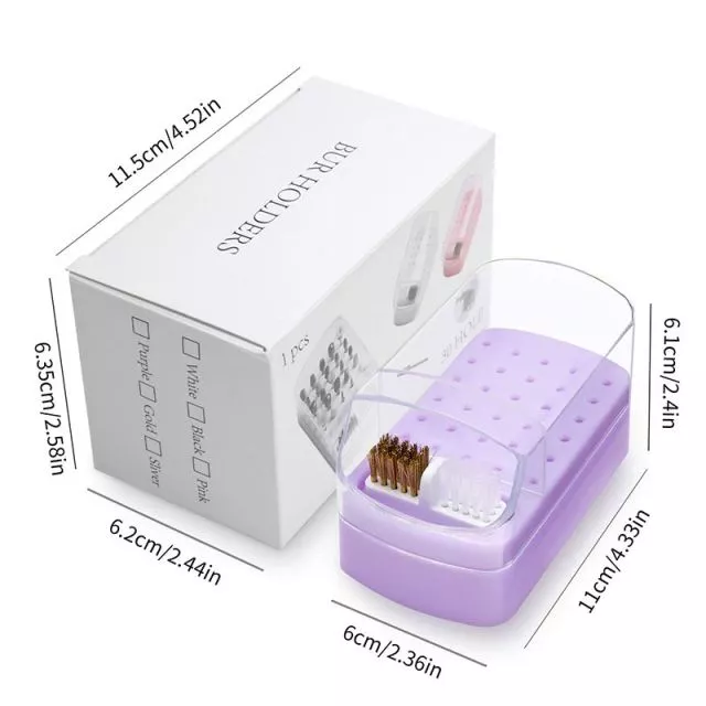 Drill Bit Holder and Cleaner Purple