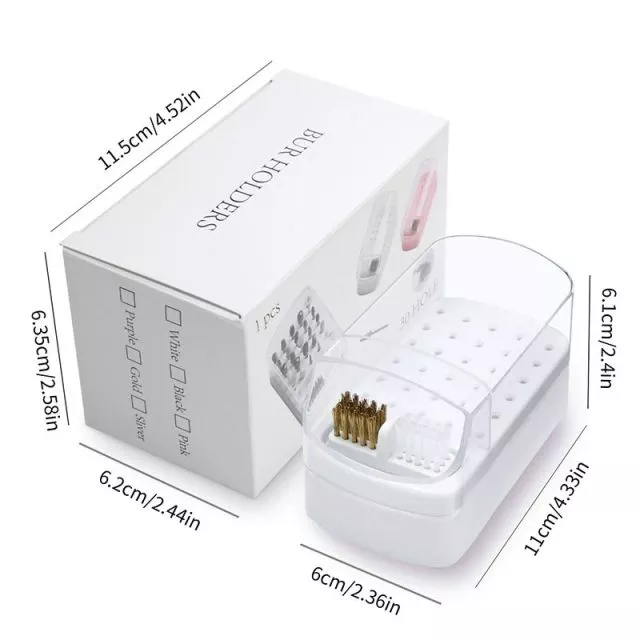 Drill Bit Holder and Cleaner White