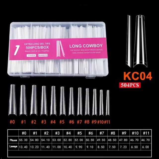 Extra Long Soft Gel Tips 1# 504 pcs