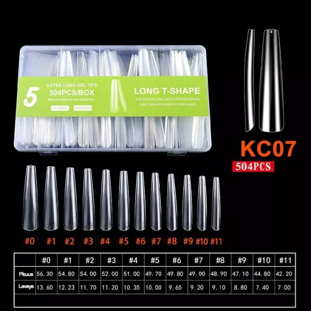 Extra Long Soft Gel Tips 5# 504 pcs