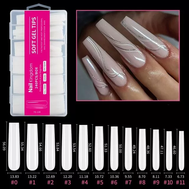 Soft Gel Tips 126# Natural 240 pcs XXXL