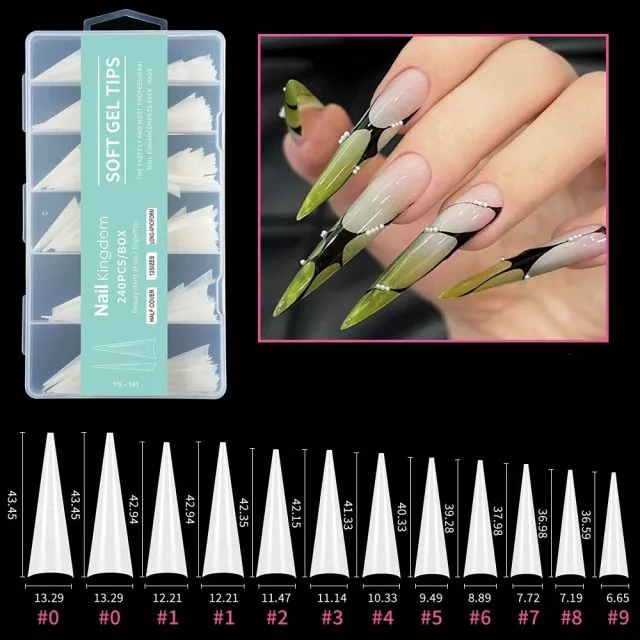 Soft Gel Tips 141# Natural 240 pcs XXXL