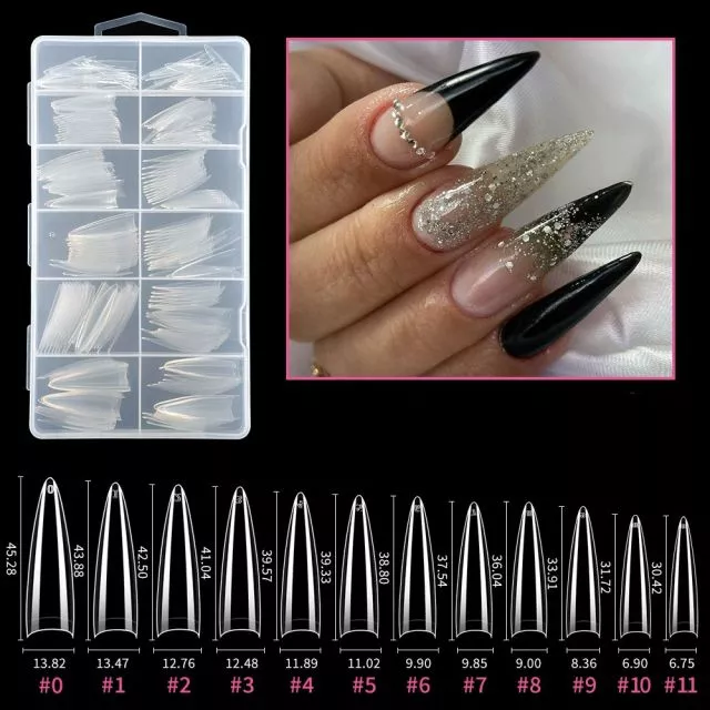 Soft Gel Tips 162# Clear 240 pcs XXXL