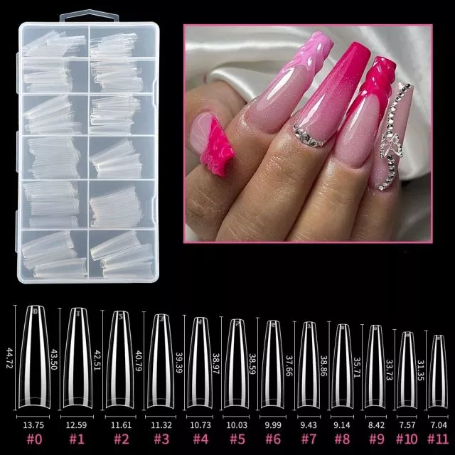 Soft Gel Tips 163# Clear 240 pcs XXXL