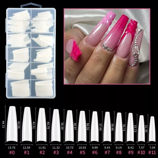 Soft Gel Tips 163# Natural 240 pcs XXXL