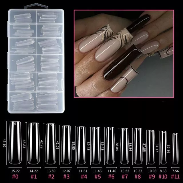 Soft Gel Tips 168# Clear 240 pcs XXXL