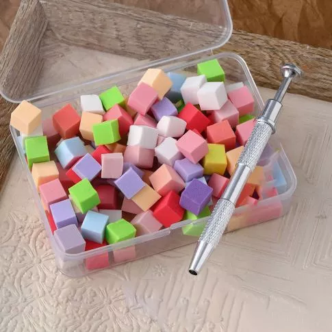 Ombre Sponges 100 pcs 10mm x 10mm and Tool