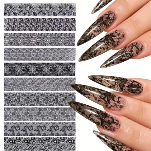 Lace Transfer Foil Set 8 pcs / Black