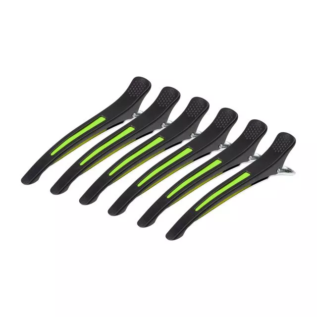 Clamps hairdressing clips for hair 6 pcs 11.5 cm mix neon