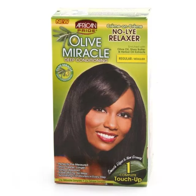 African Pride Olive Miracle No-Lye Relaxer Regular 1 Touch Up
