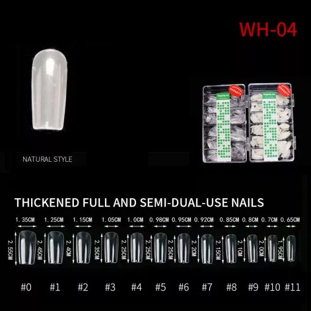 Nail Tip Thickened Full WH04 Natural 500 pcs